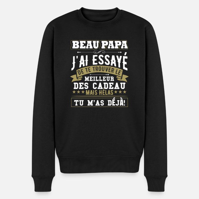 Amusant Beau Papa - Pull Premium bio Homme - noir