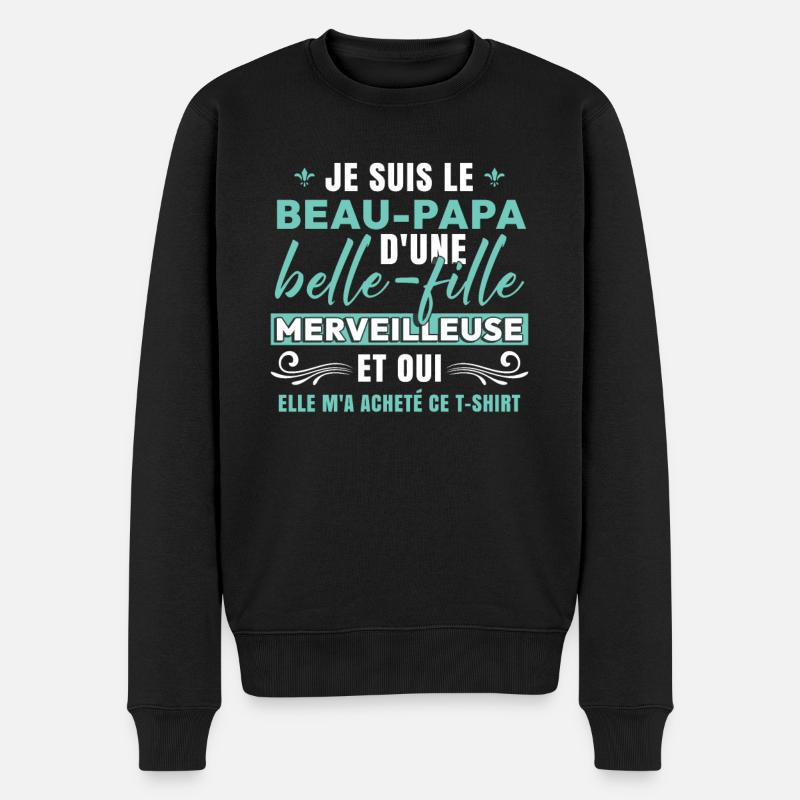 Beau-Papa D'Une Belle-FIlle Merveilleuse - Pull Premium bio Homme - noir
