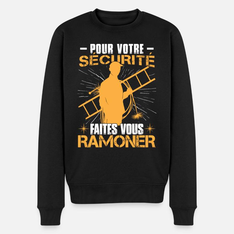 Ramoner Ramoneur Cheminées - Pull Premium bio Homme - noir
