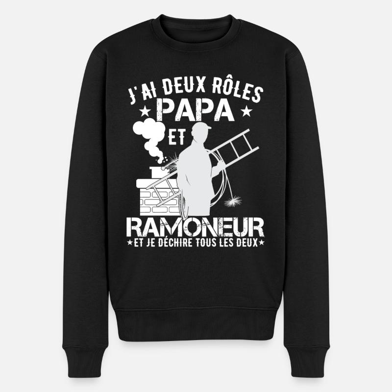 Papa Et Ramoneur - Pull Premium bio Homme - noir