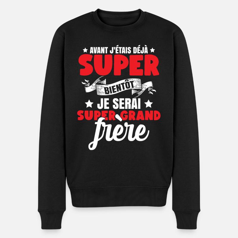 Je Serai Super Grand Frère - Pull Premium bio Homme - noir