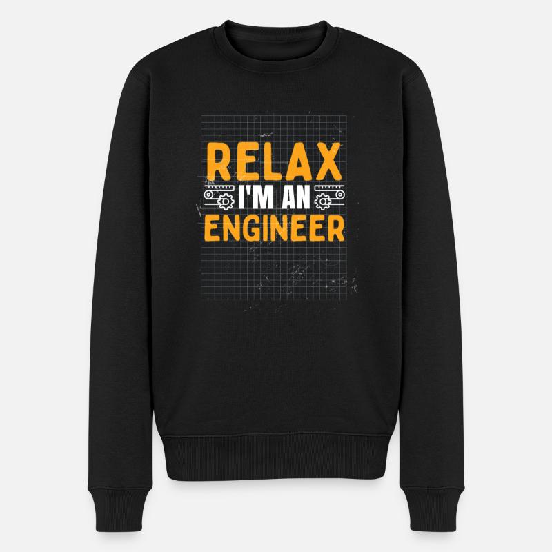 Relax I'm An Engineer - Men's Premium Organic Jumper - black