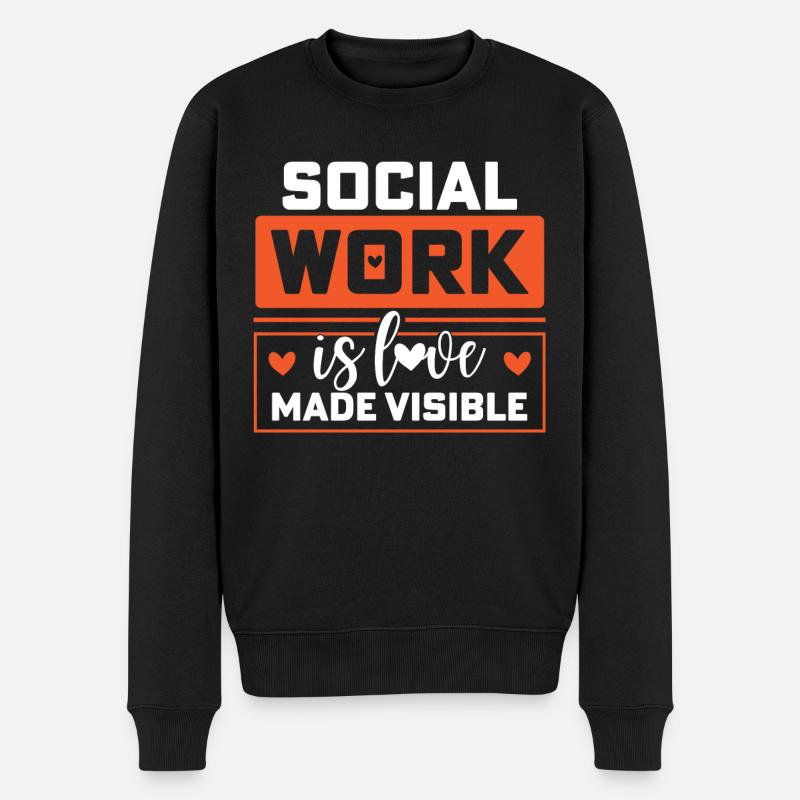 Soziale Arbeit Liebe - Männer Premium Bio Pullover - Schwarz