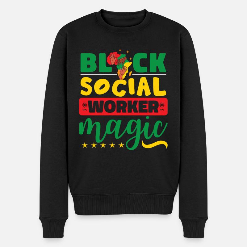 Travailleur social noir - Pull Premium bio Homme - noir
