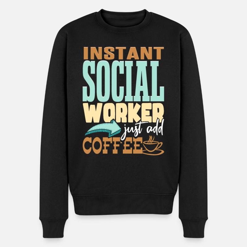 Travailleur social du café drôle - Pull Premium bio Homme - noir