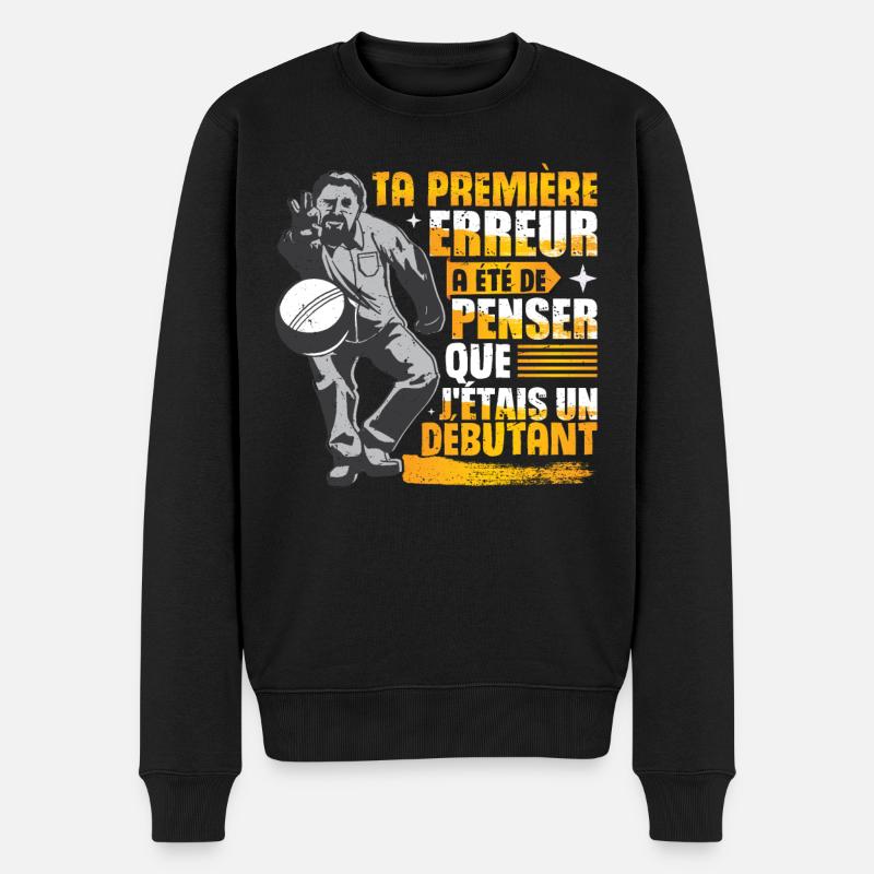 Petanque - Männer Premium Bio Pullover - Schwarz
