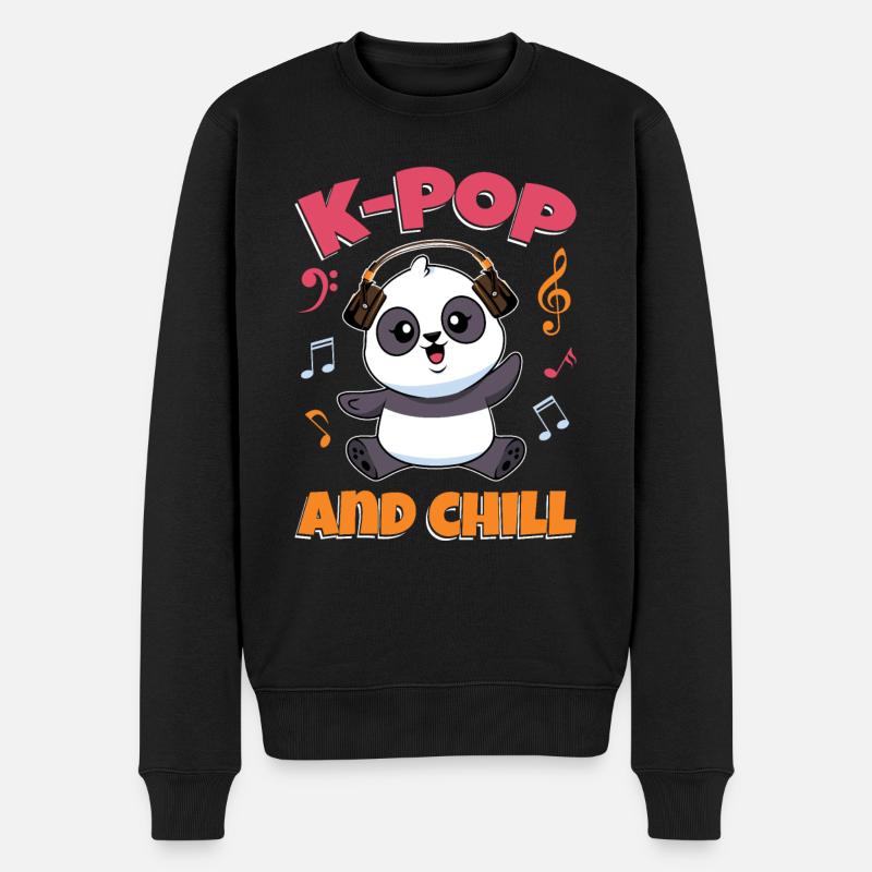 K-Pop Panda - Pull Premium bio Homme - noir