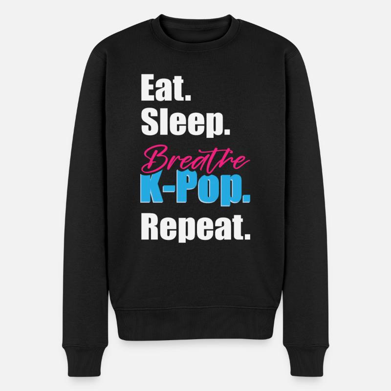 Manger Sleep K-Pop Répéter - Pull Premium bio Homme - noir