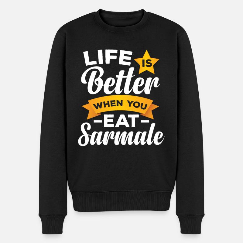 Cuisine roumaine Sarmale - Pull Premium bio Homme - noir