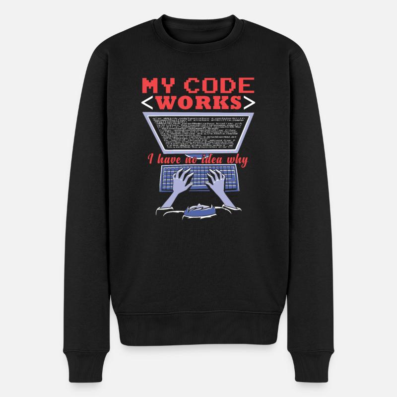 Fuuny Coder Programmierer - Männer Premium Bio Pullover - Schwarz