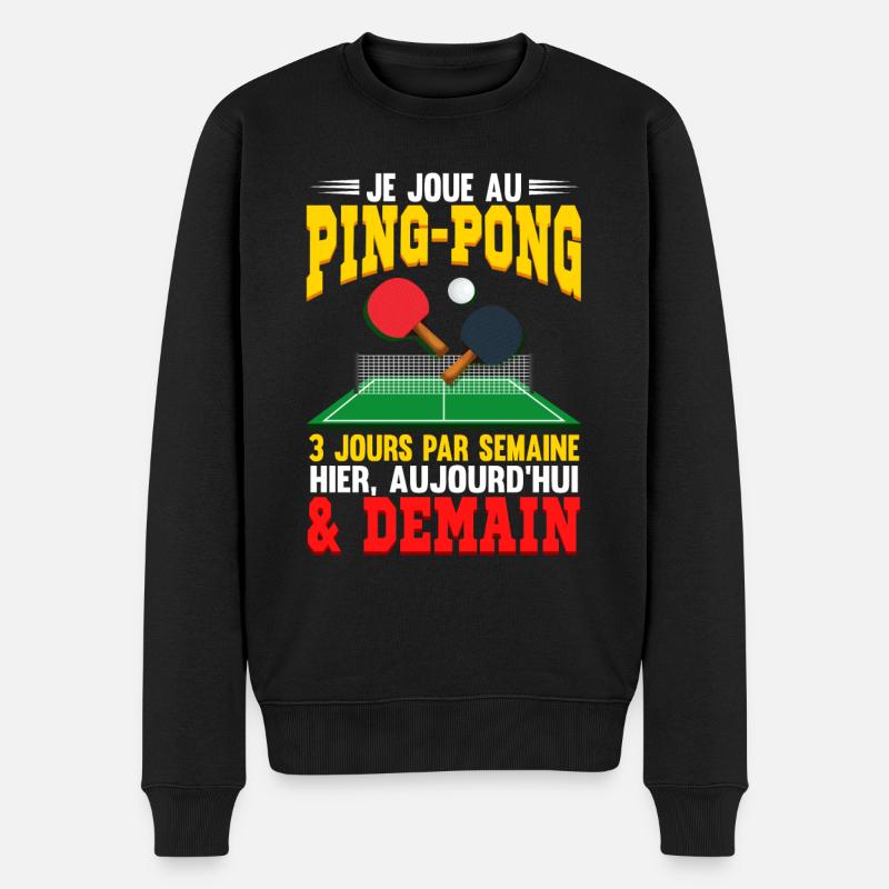 Tennis De Table | Ping Pong - Pull Premium bio Homme - noir