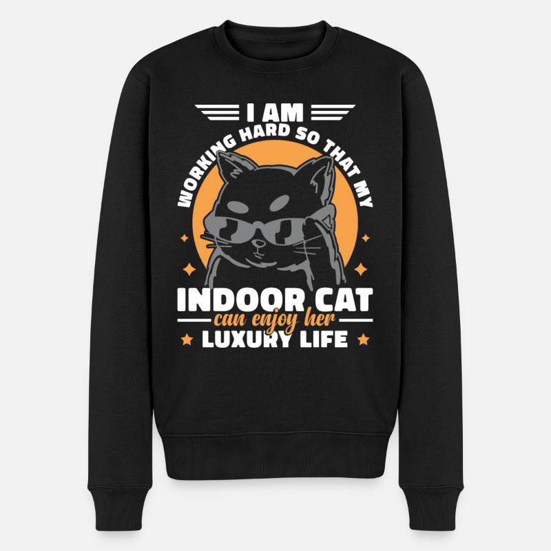 Drôle de chat d’intérieur - Pull Premium bio Homme - noir