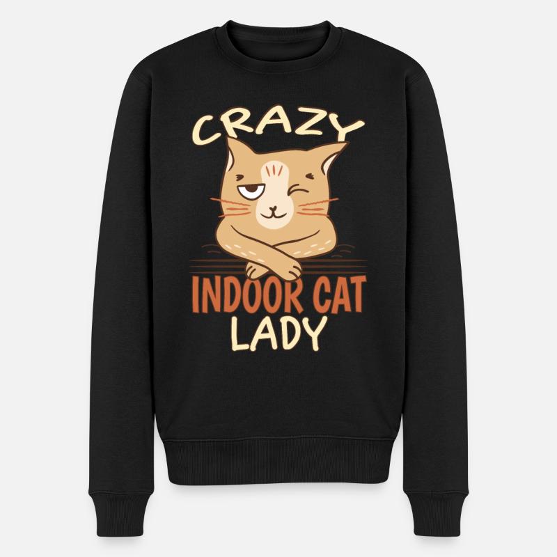 Crazy Indoor Cat Lady - Pull Premium bio Homme - noir