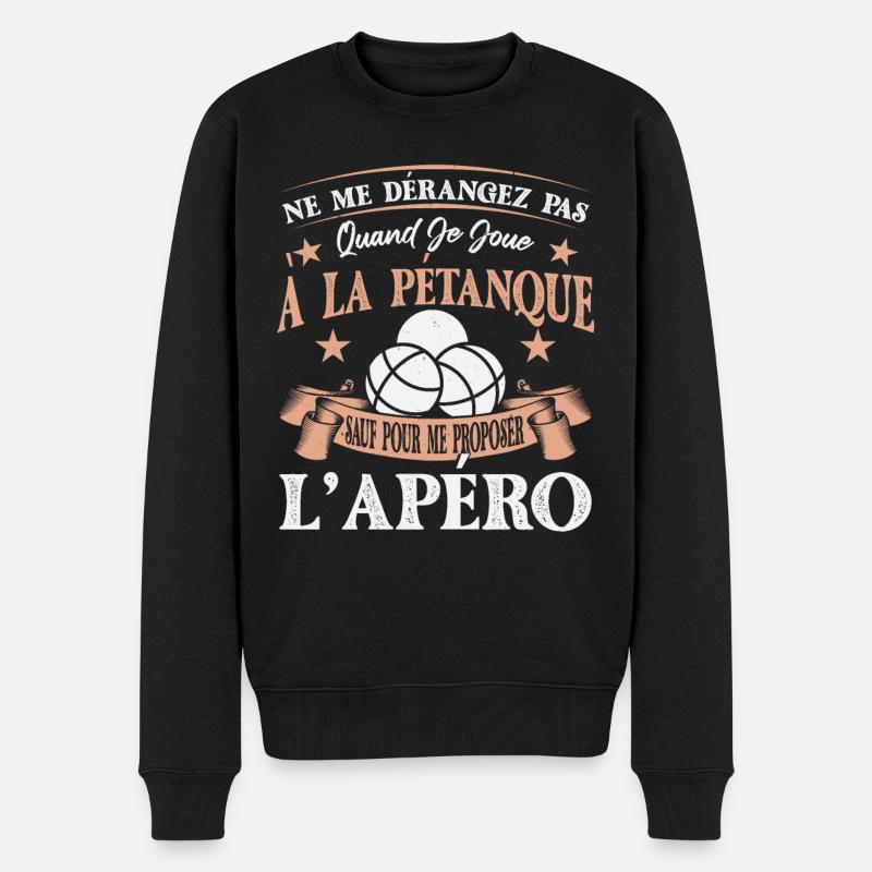 Pétanque Accessoire Boccia Cadeau - Pull Premium bio Homme - noir