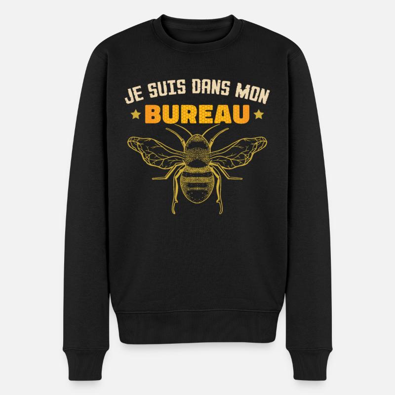 Je Suis Dans Mon Bureau - Pull Premium bio Homme - noir