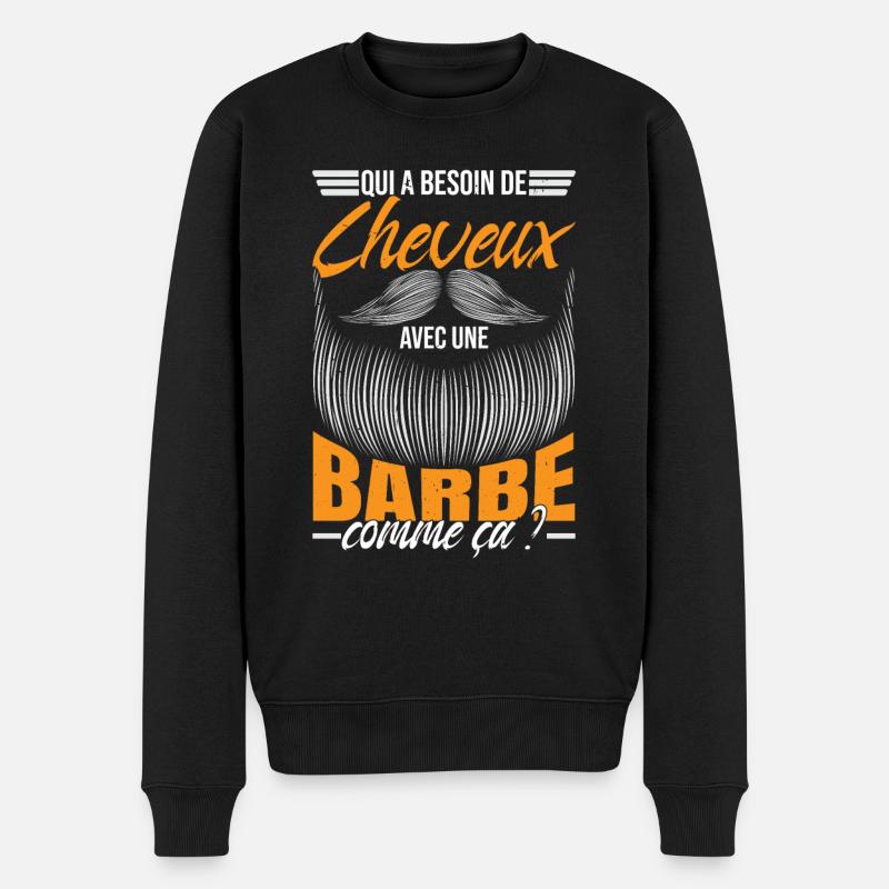 Barbe | Papa Barbu - Pull Premium bio Homme - noir