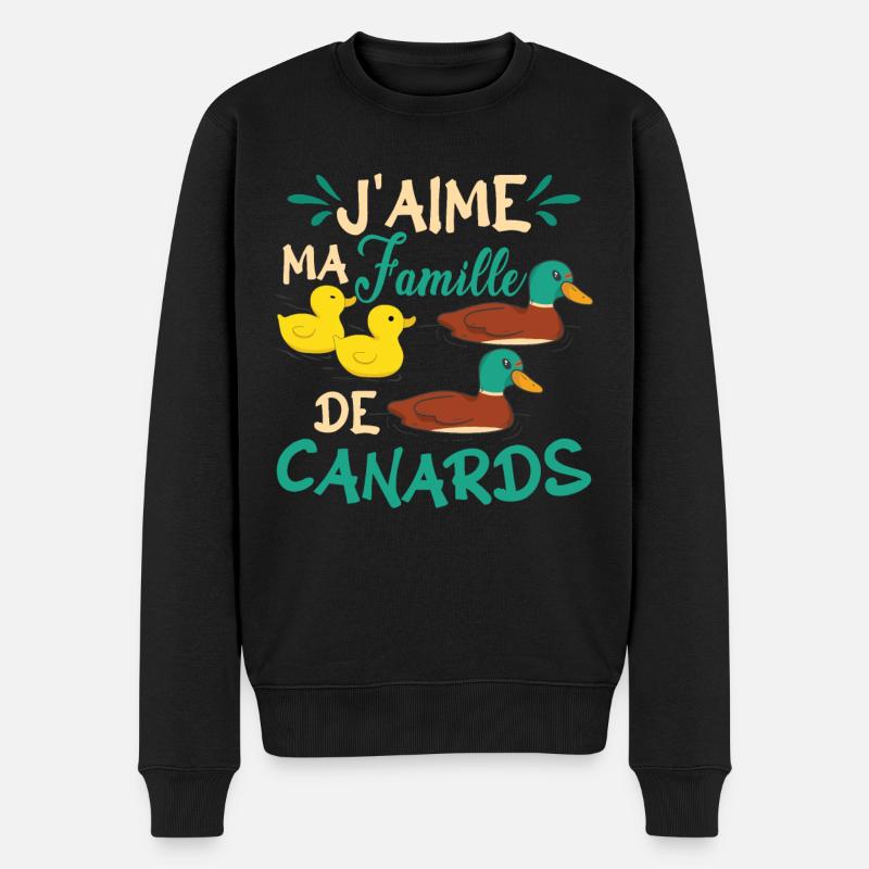 Drôle de canard disant - Pull Premium bio Homme - noir