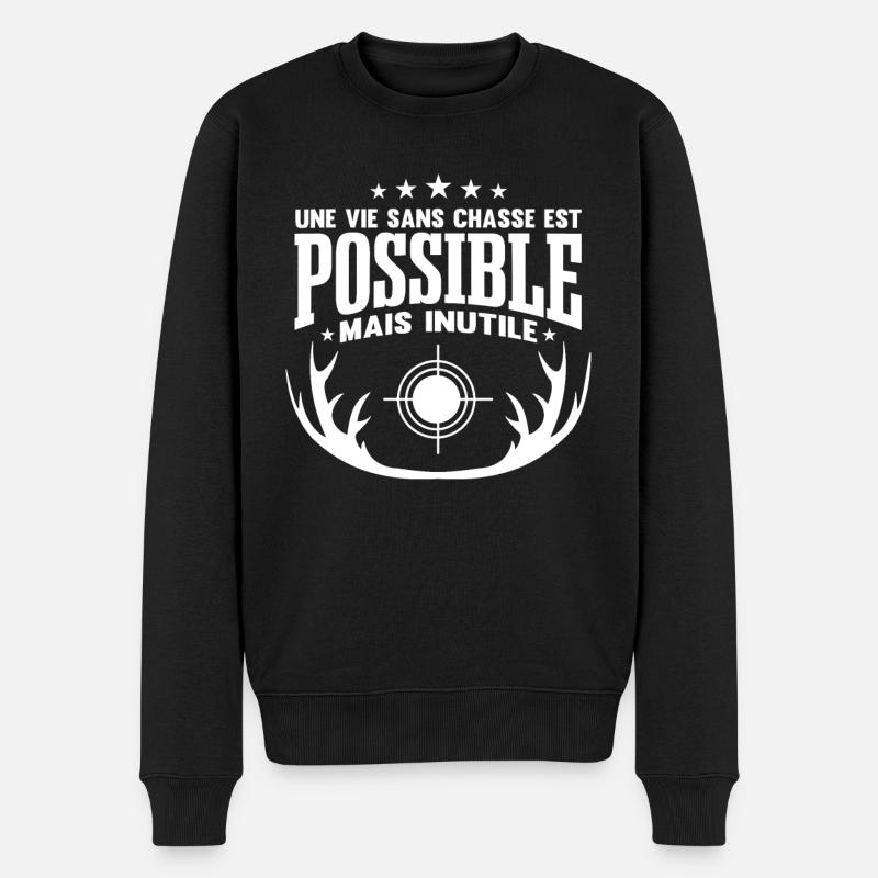 Chasse Humour - Pull Premium bio Homme - noir