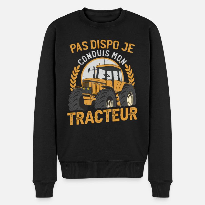 Je Conduis Mon Tracteur - Pull Premium bio Homme - noir