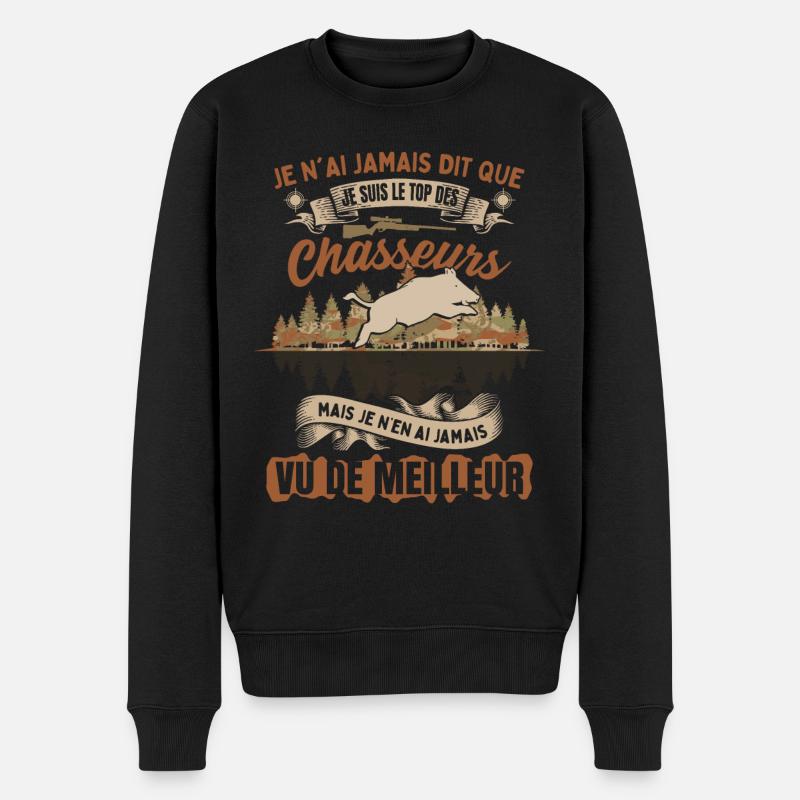 Chasseur Sanglier - Pull Premium bio Homme - noir