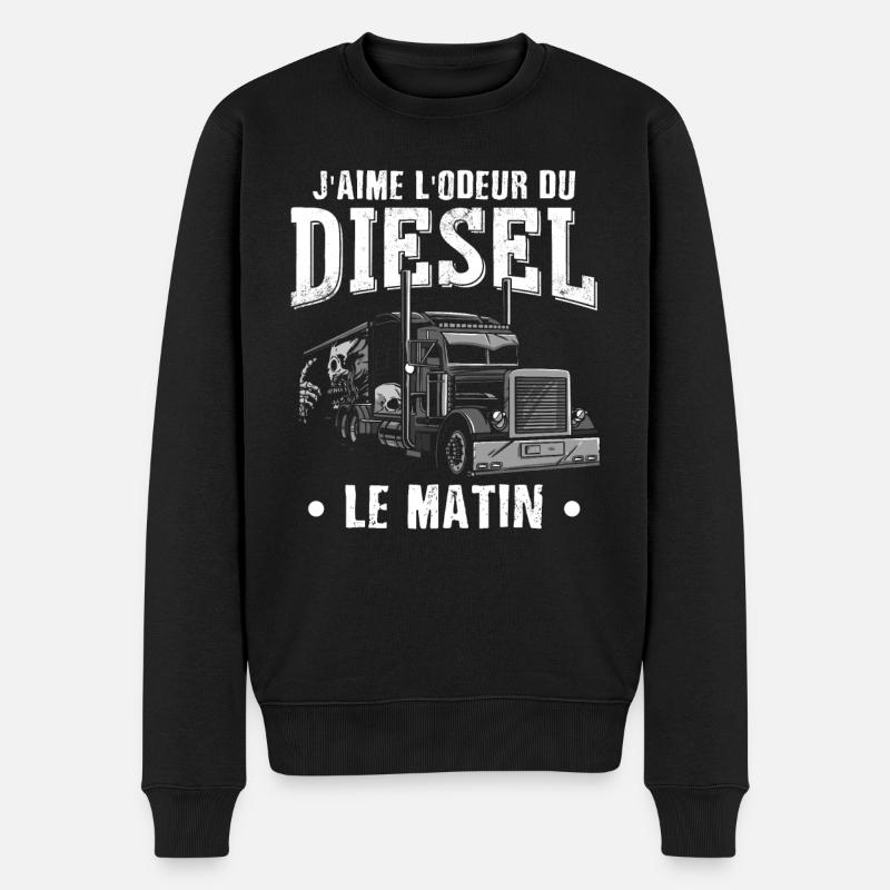 Camion Poids Lourd Humour - Pull Premium bio Homme - noir