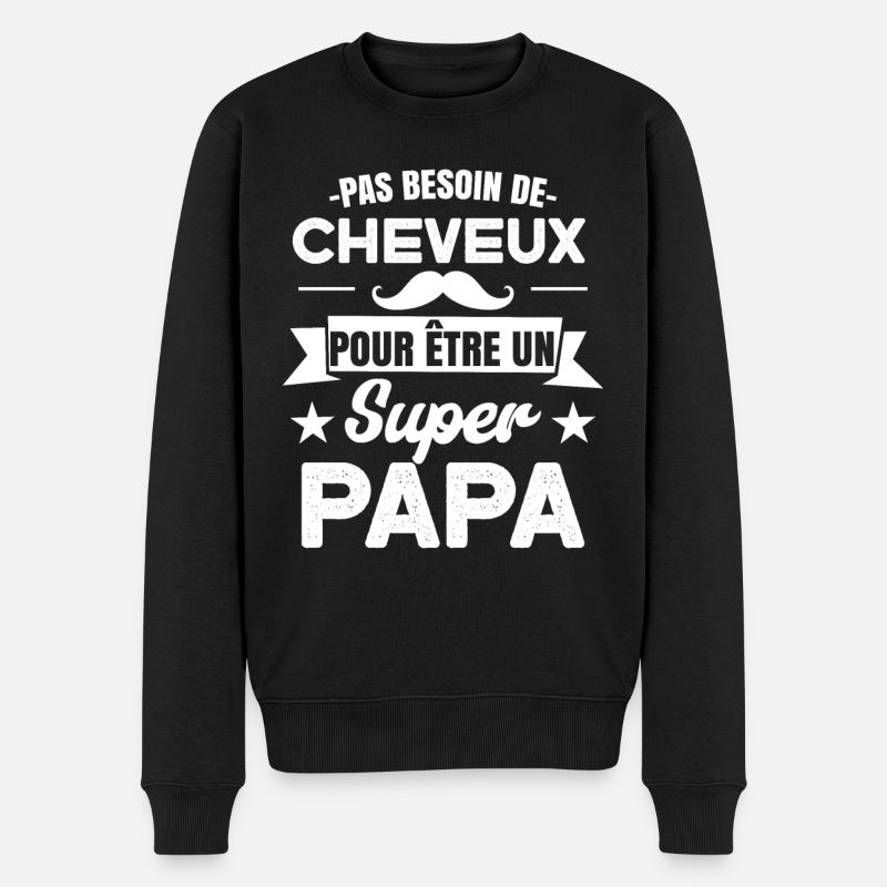 Super Papa - Pull Premium bio Homme - noir