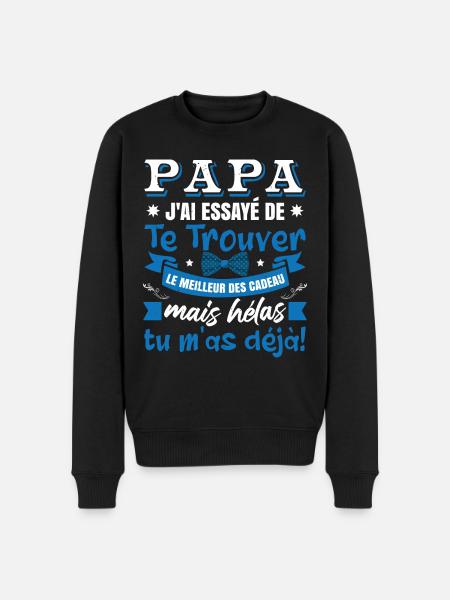 Papa Humour Fête De Père - Pull Premium bio Homme - noir