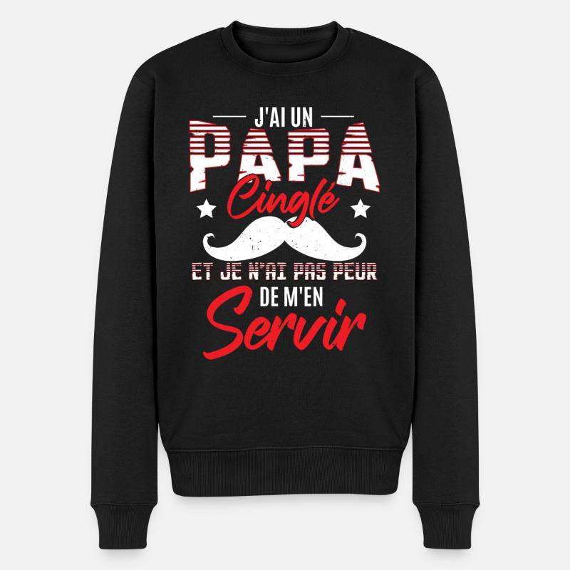 J'ai Un Papa Cinglé - Pull Premium bio Homme - noir