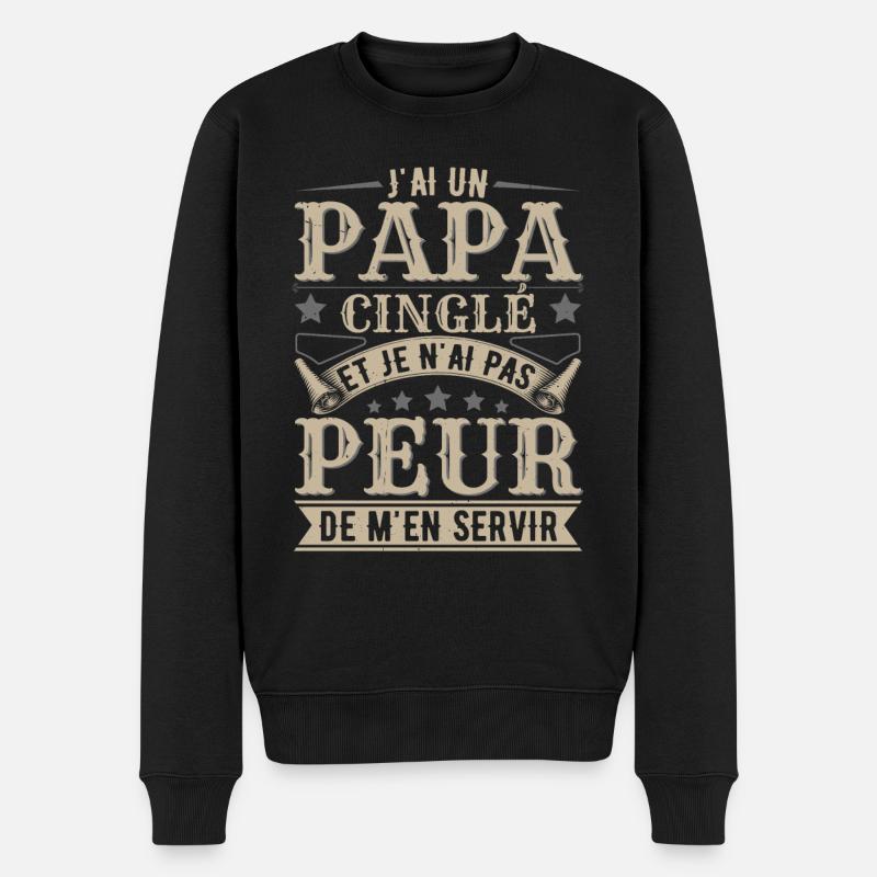J'ai Un Papa Cinglé - Pull Premium bio Homme - noir