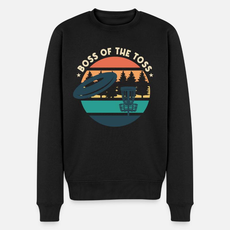 Lustiger Discgolf-Humor - Männer Premium Bio Pullover - Schwarz
