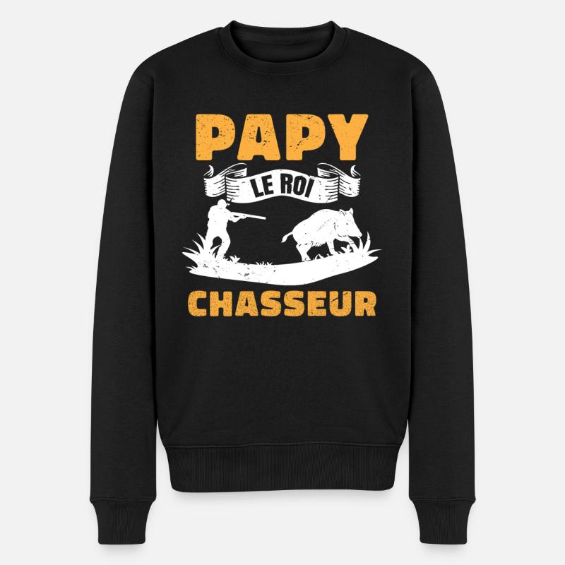 Papy Le Roi Chasseur - Pull Premium bio Homme - noir