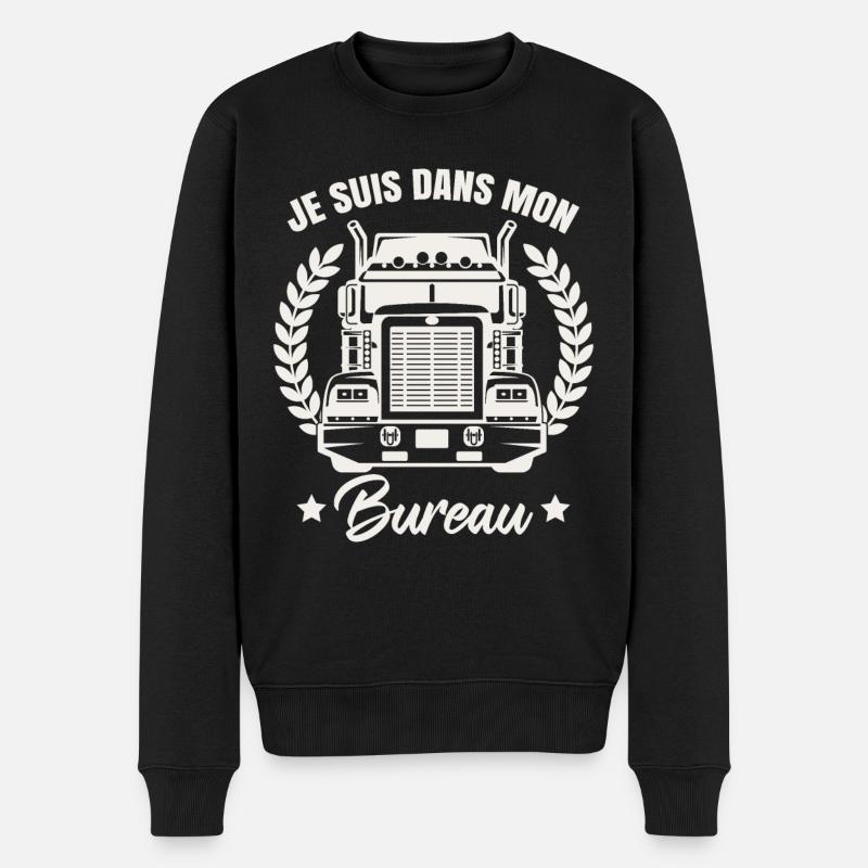 Je Suis Dans Mon Bureau - Pull Premium bio Homme - noir