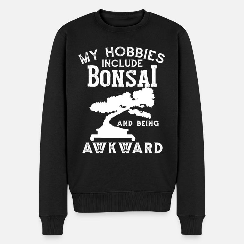 My Hobbies Include Bonsai - Men's Premium Organic Jumper - black