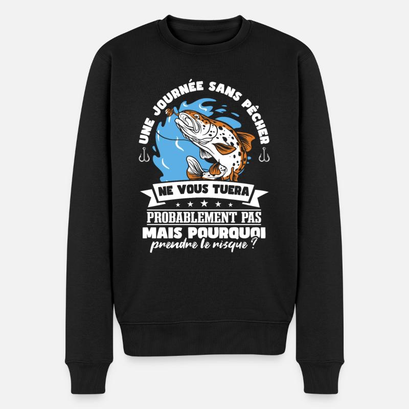 Pecheur Humour Poisson - Pull Premium bio Homme - noir