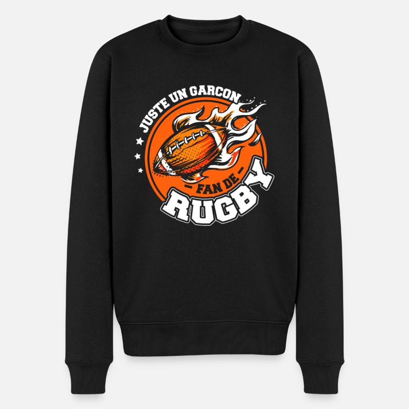 Enfant Rugby Garçon - Pull Premium bio Homme - noir