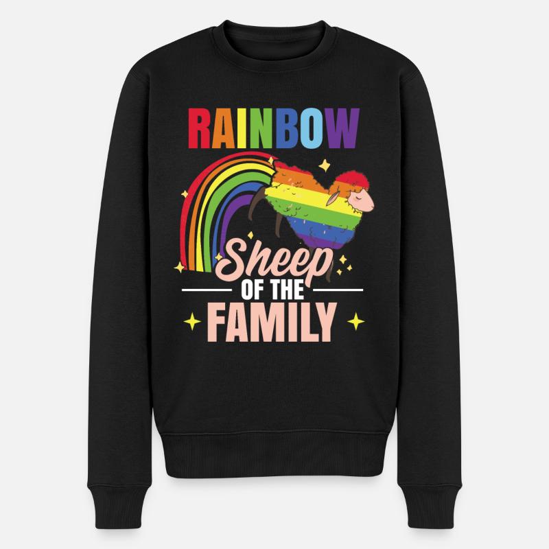 Regenbogenschafe - Männer Premium Bio Pullover - Schwarz