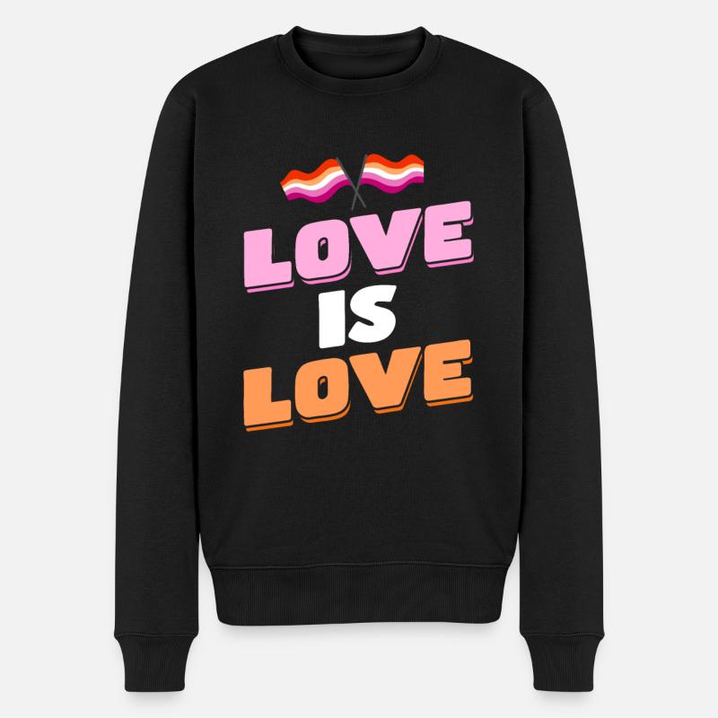 LGBTQ Pride Monat Lesbisch - Männer Premium Bio Pullover - Schwarz