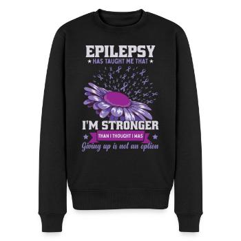 Epilepsie hat mich gelehrt, dass ich stärker bin - Männer Premium Bio Pullover - Schwarz - Vorne - Nico (187cm)