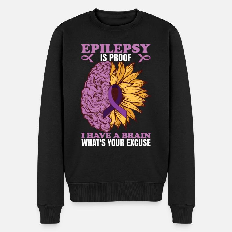 Epilepsie ist der Beweis - Männer Premium Bio Pullover - Schwarz