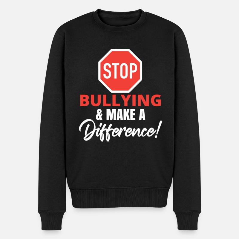 National Bully Awareness Month Anti-Mobbing - Männer Premium Bio Pullover - Schwarz