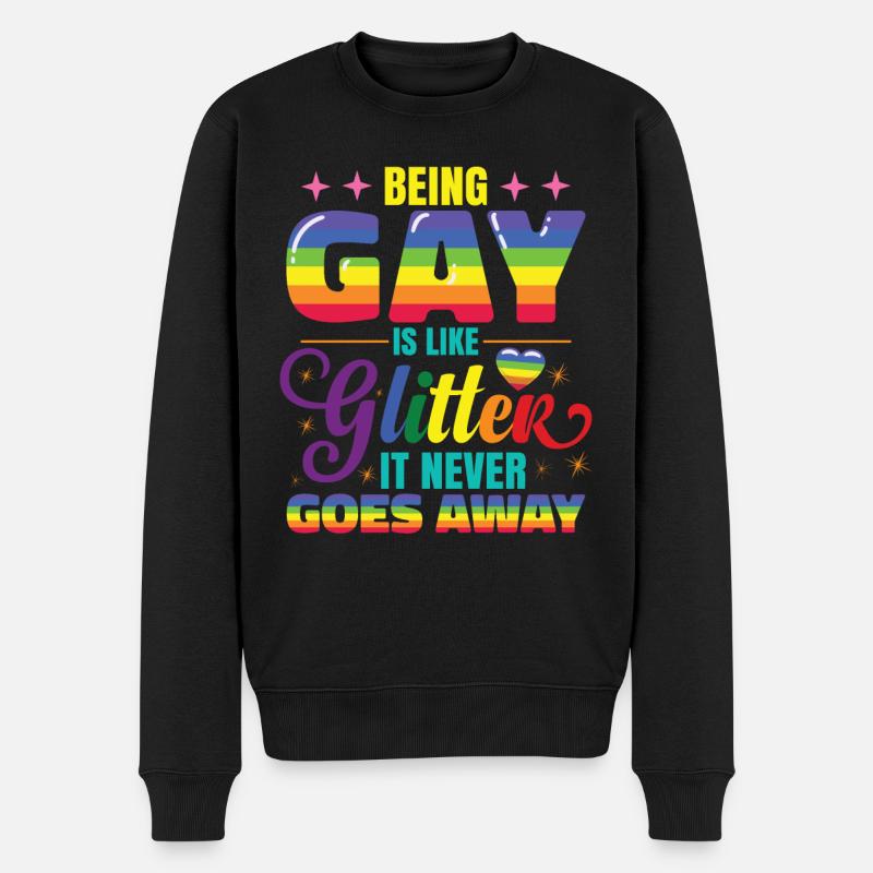 LGBT Regenbogen Schwule Kleidung - Männer Premium Bio Pullover - Schwarz