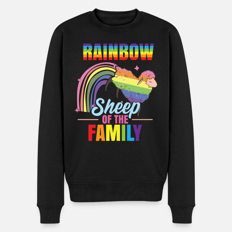 Regenbogenschaf Schwul LGBT - Männer Premium Bio Pullover - Schwarz