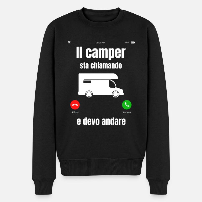 The camper is calling - Men's Premium Organic Jumper - black