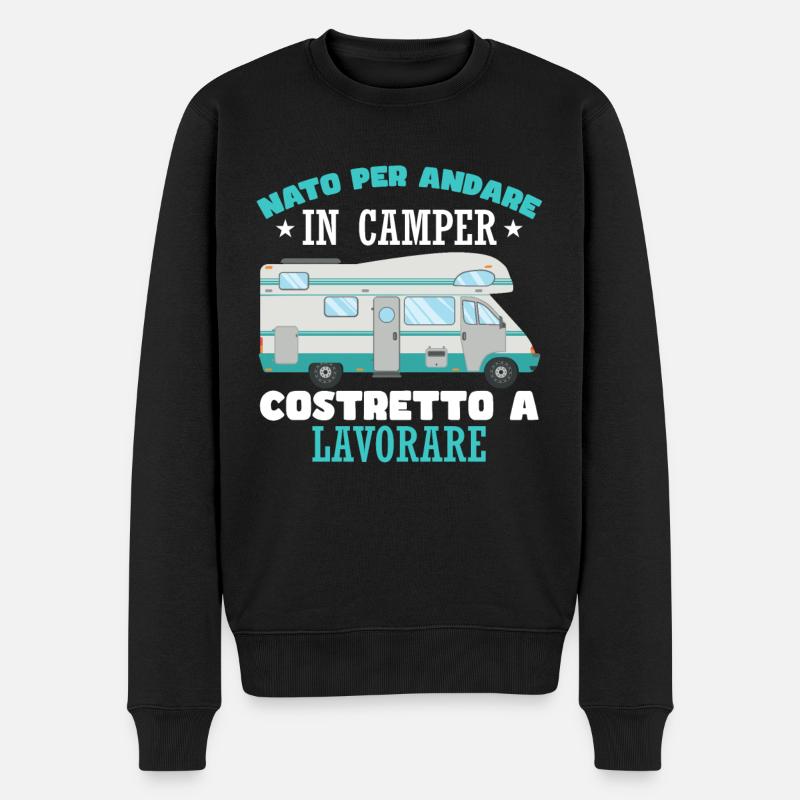 Fun Camper Camper Camping - Männer Premium Bio Pullover - Schwarz