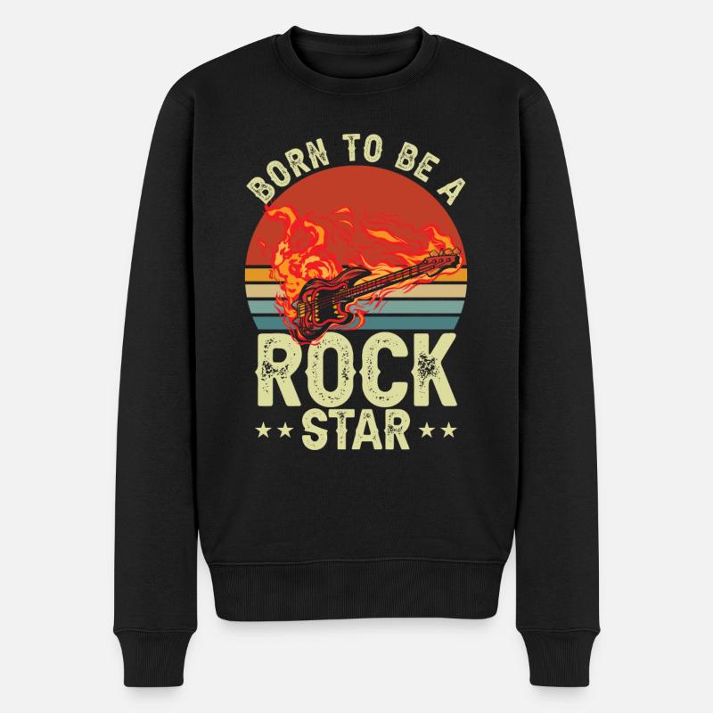 Geboren, um ein zu sein | Gitarre Retro | Gitarrist - Männer Premium Bio Pullover - Schwarz