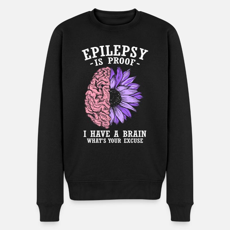 Epilepsie ist der Beweis | Epileptiker | Epilepsie-Krieger - Männer Premium Bio Pullover - Schwarz