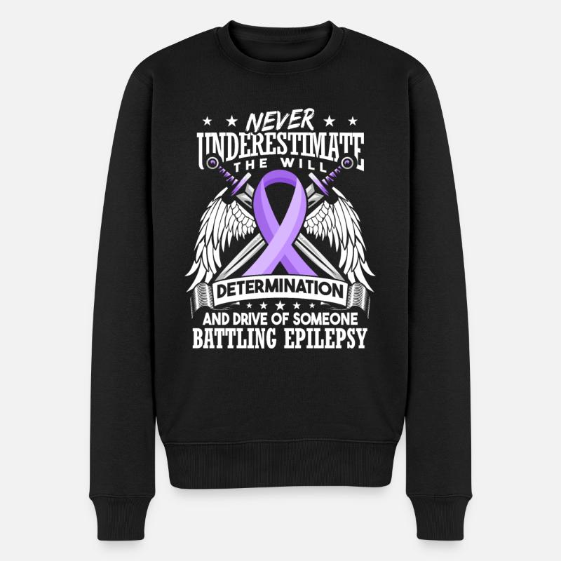 Epilepsy Awareness Warrior - Men's Premium Organic Jumper - black