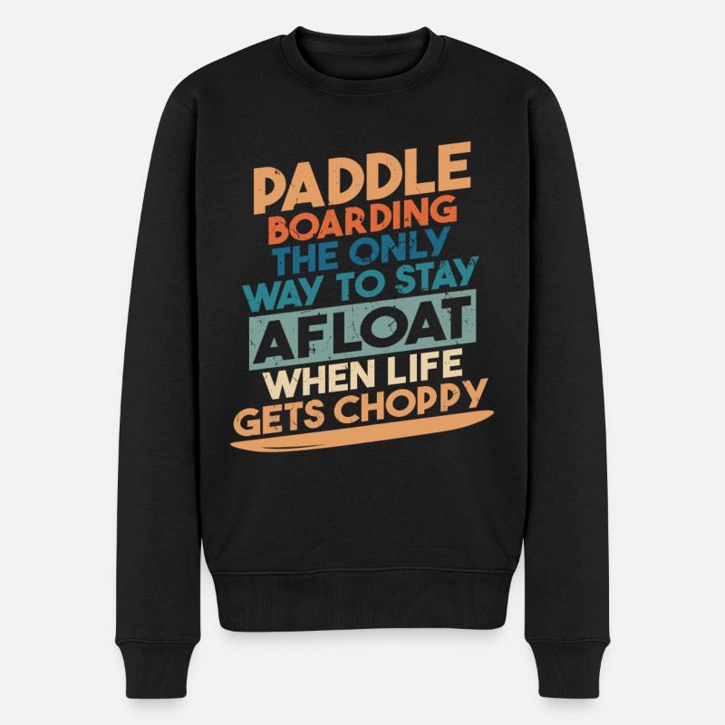 Stand-Up Paddling - Männer Premium Bio Pullover - Schwarz