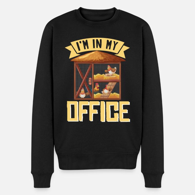 Je suis dans mon bureau - Pull Premium bio Homme - noir