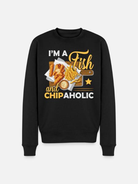 I'm A Fish And Chipaholic - Men's Premium Organic Jumper - black